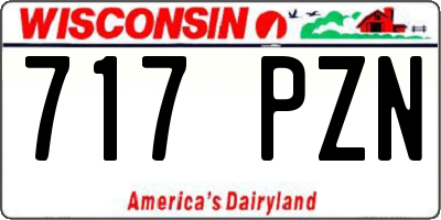 WI license plate 717PZN