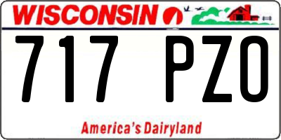 WI license plate 717PZO