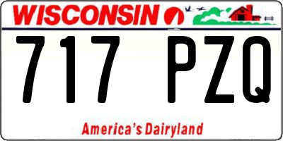 WI license plate 717PZQ