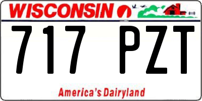 WI license plate 717PZT