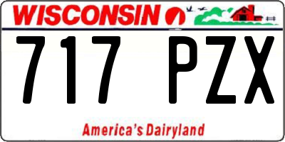 WI license plate 717PZX