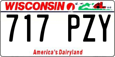 WI license plate 717PZY