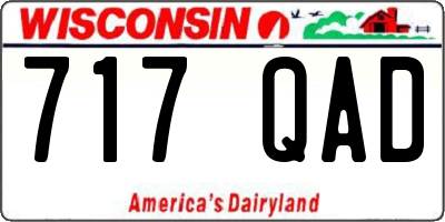 WI license plate 717QAD