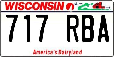 WI license plate 717RBA