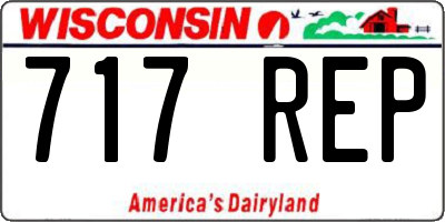 WI license plate 717REP