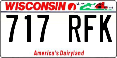 WI license plate 717RFK