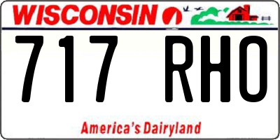 WI license plate 717RHO