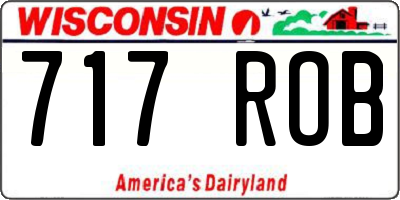 WI license plate 717ROB