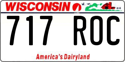 WI license plate 717ROC