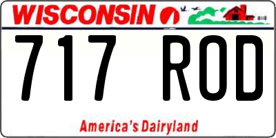 WI license plate 717ROD
