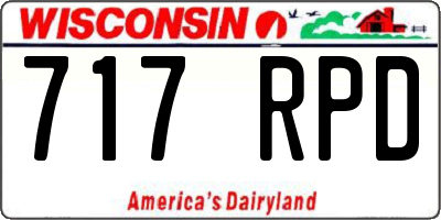 WI license plate 717RPD