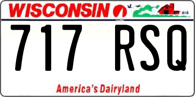 WI license plate 717RSQ