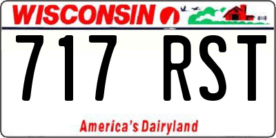 WI license plate 717RST