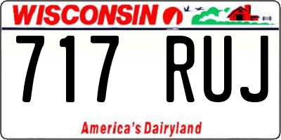 WI license plate 717RUJ