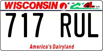 WI license plate 717RUL