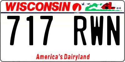 WI license plate 717RWN