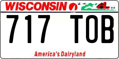 WI license plate 717TOB