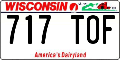 WI license plate 717TOF