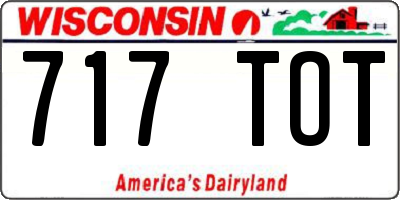 WI license plate 717TOT