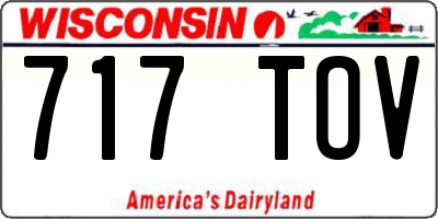 WI license plate 717TOV