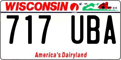 WI license plate 717UBA