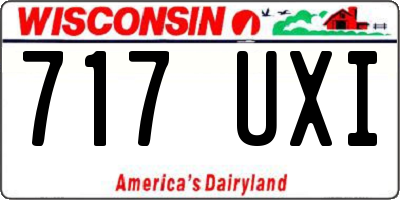WI license plate 717UXI