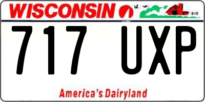 WI license plate 717UXP