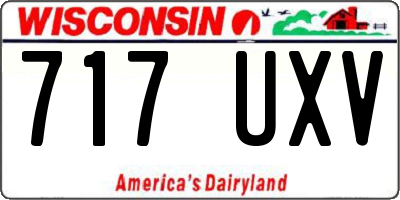 WI license plate 717UXV