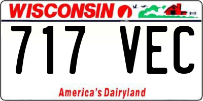 WI license plate 717VEC