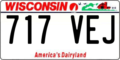 WI license plate 717VEJ