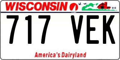 WI license plate 717VEK
