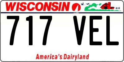WI license plate 717VEL