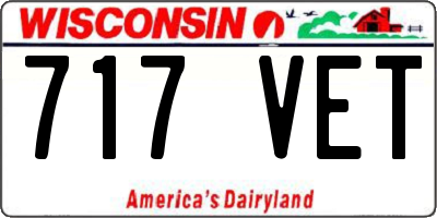 WI license plate 717VET