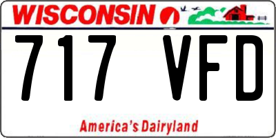 WI license plate 717VFD