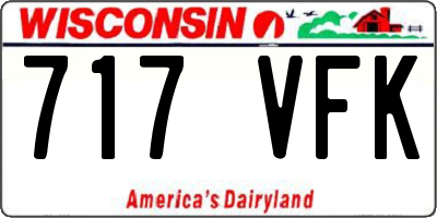WI license plate 717VFK
