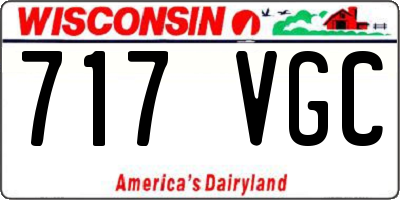 WI license plate 717VGC