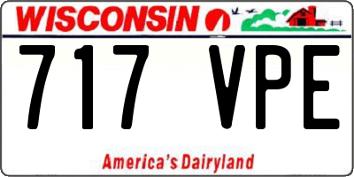 WI license plate 717VPE
