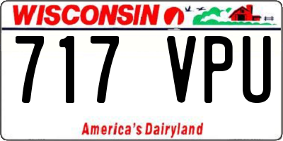 WI license plate 717VPU
