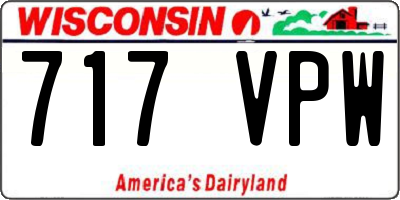WI license plate 717VPW