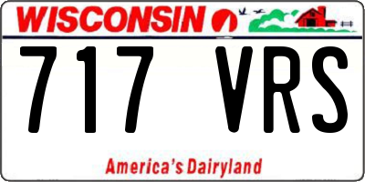 WI license plate 717VRS