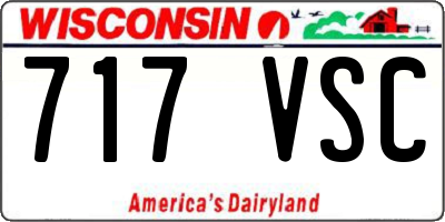 WI license plate 717VSC