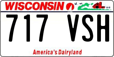 WI license plate 717VSH