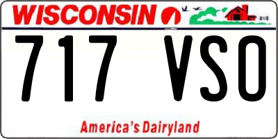 WI license plate 717VSO