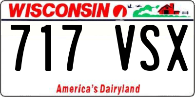 WI license plate 717VSX