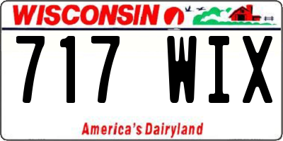 WI license plate 717WIX
