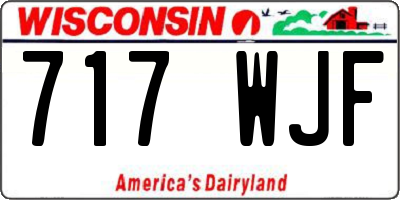 WI license plate 717WJF