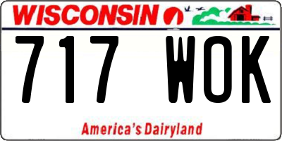 WI license plate 717WOK