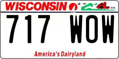 WI license plate 717WOW