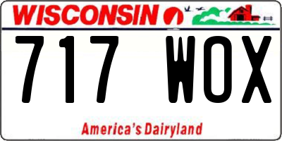 WI license plate 717WOX