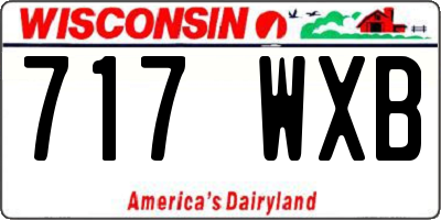 WI license plate 717WXB
